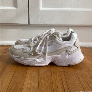 Adidas originals falcon sneakers in triple white